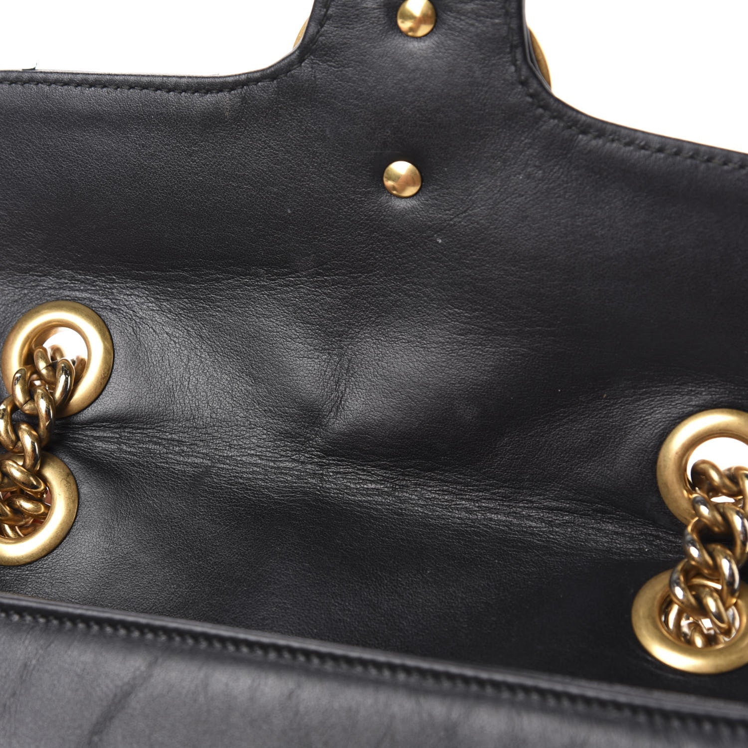 Gucci Calfskin Matelasse Mini GG Marmont Shoulder Bag Black 8 of 14