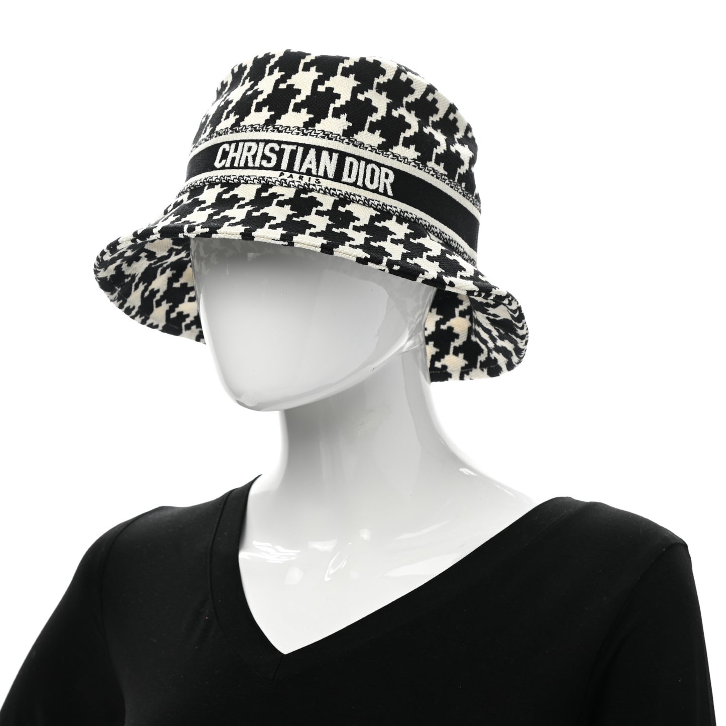 Pied De Poule Bucket Hat 58 Black White