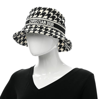 Christian Dior Pied De Poule Bucket Hat 58 Black White 2 of 8