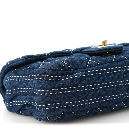 Chanel Denim Quilted Medium Denim Trip Single Flap Blue 9 of 10