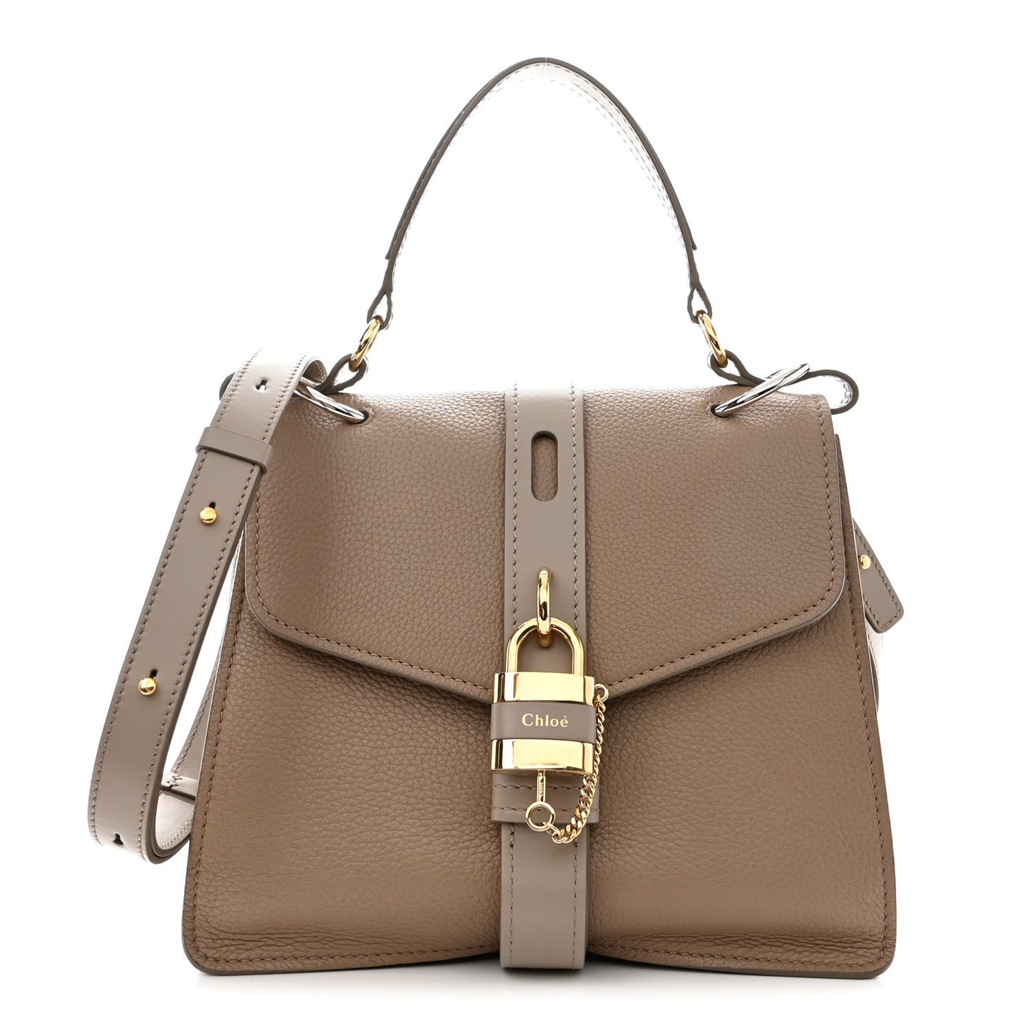 Shiny Grained Calfskin Medium Aby Day Shoulder Bag Motty Grey