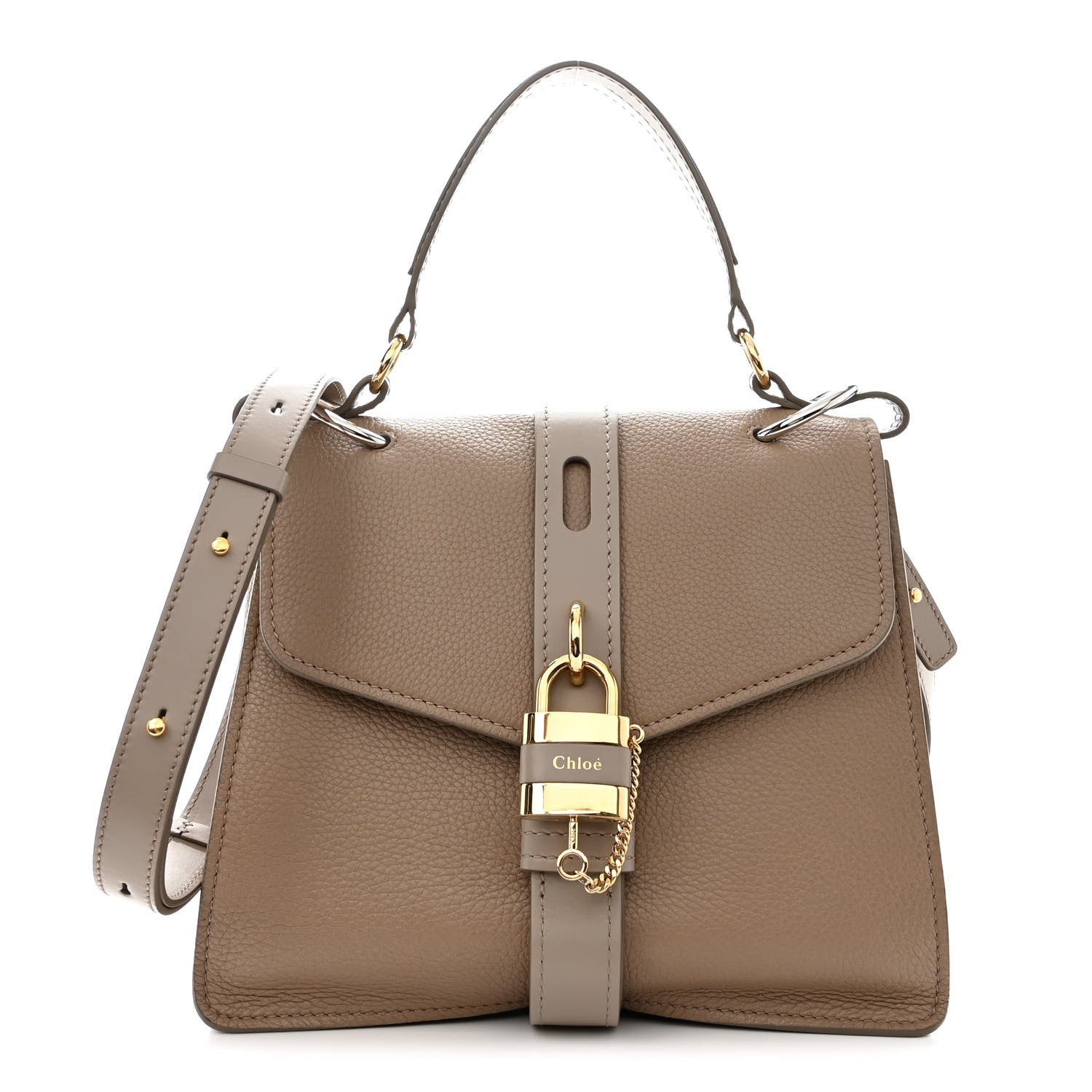 Chloe Shiny Grained Calfskin Medium Aby Day Shoulder Bag Motty Grey 1 of 11