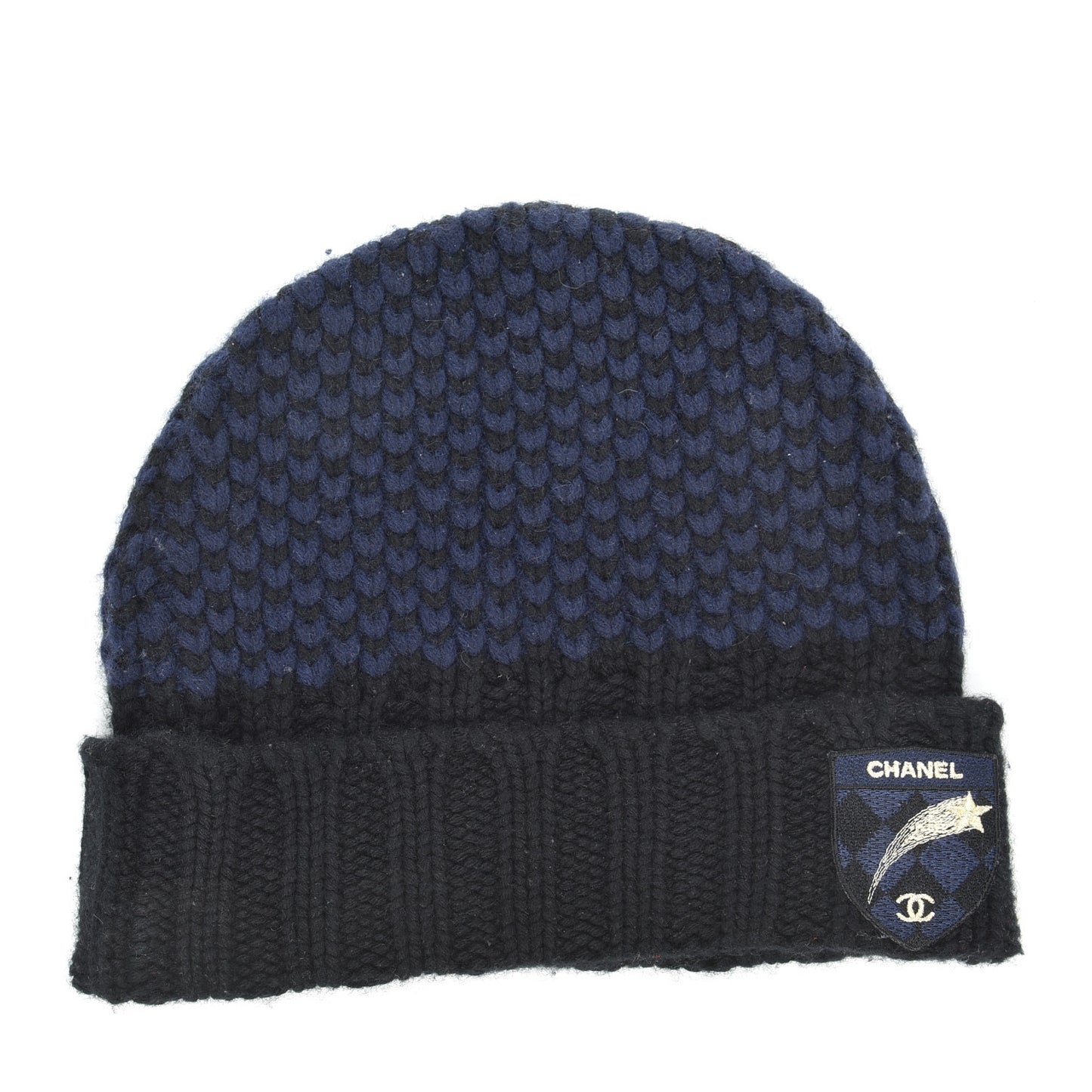 Cashmere CC Shooting Star Beanie Hat Navy Black