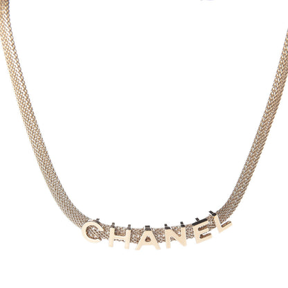 Chanel Mesh Logo Choker Necklace Gold 3 of 5