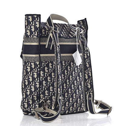 Christian Dior Oblique Backpack Blue White 3 of 11