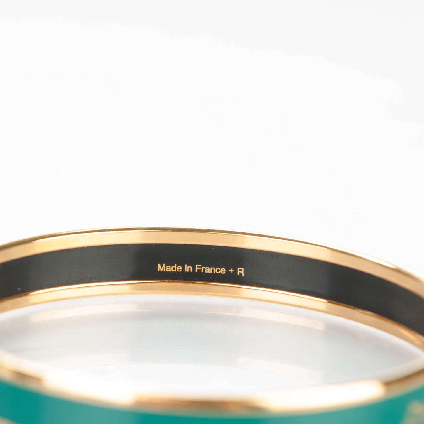 Enamel Printed Narrow Caleche Bracelet 65 Malachite