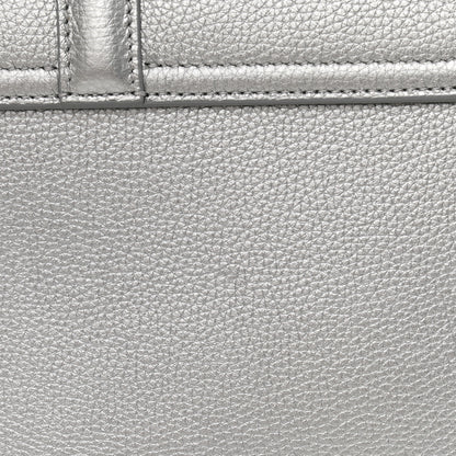 Celine Laminated Grained Calfskin Small 16 Top Handle Bag Silver 15 of 17