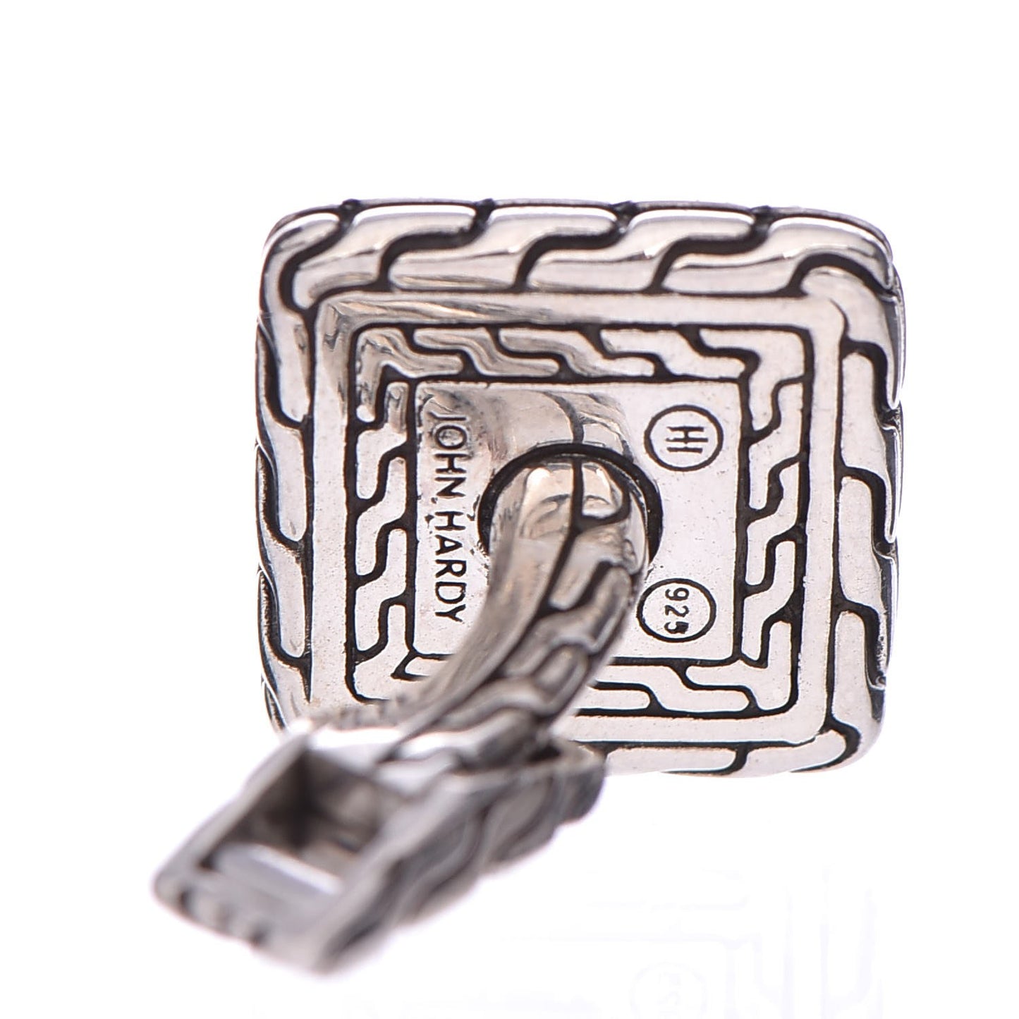 Sterling Silver Classic Chain Cufflinks Green