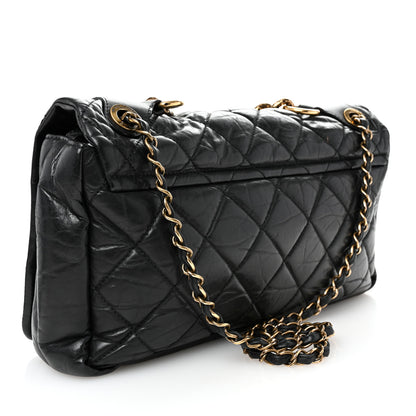 Chanel Aged Calfskin Quilted Medium Pondichery Flap Black 3 of 10