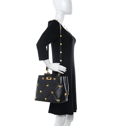 Valentino Garavani Nappa Roman Stud The Handle Bag Black 2 of 9