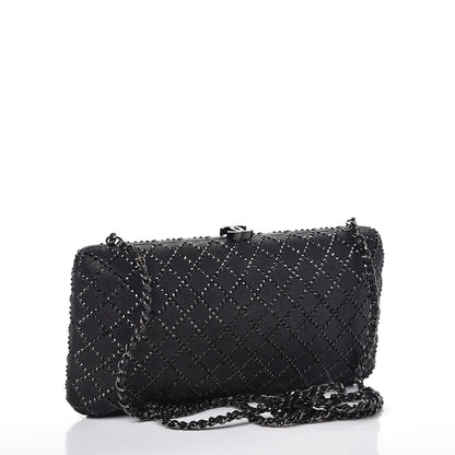 Chanel Iridescent Lambskin Crystal Quilted Clutch Black 3 of 10