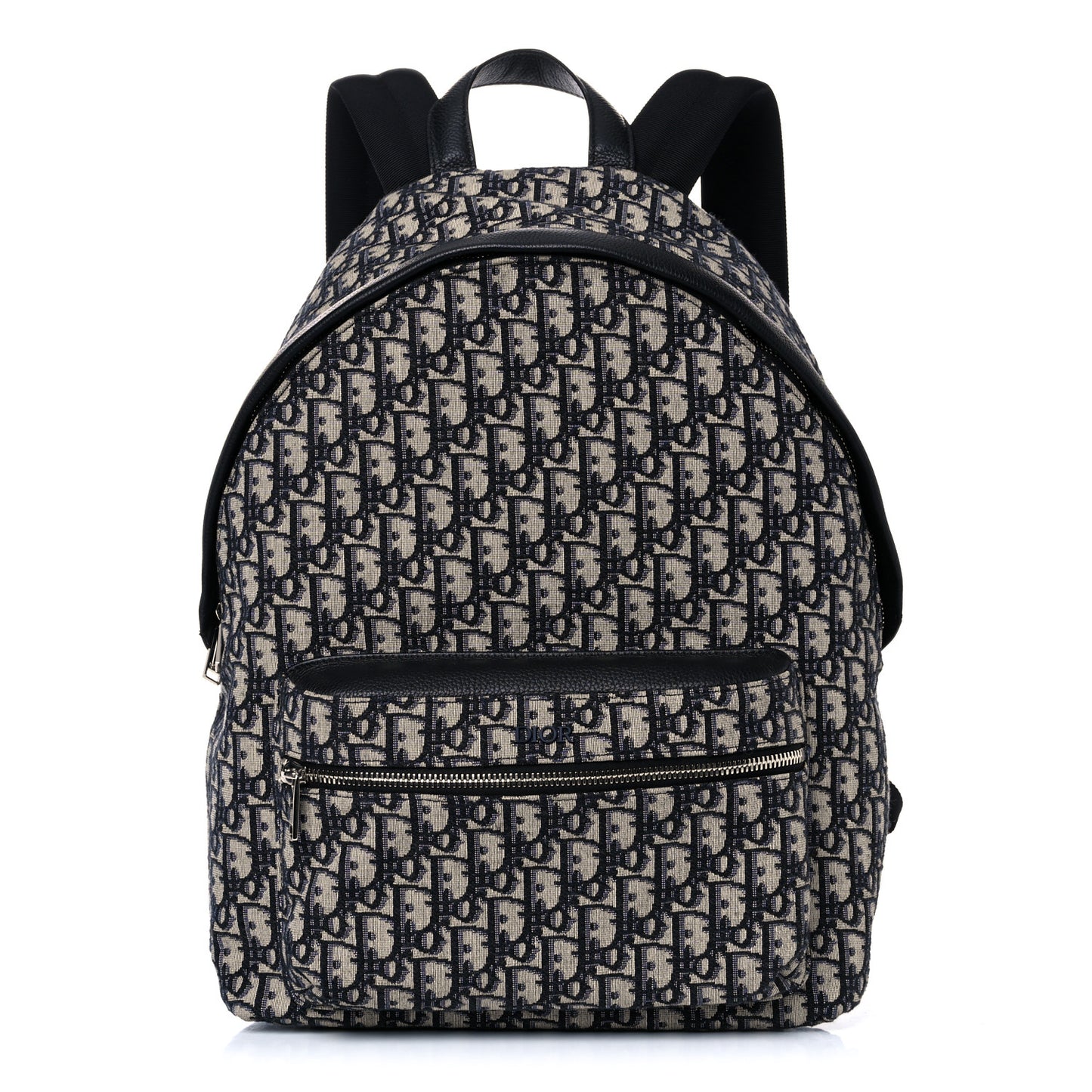 Oblique Calfskin Rider Backpack Beige Black
