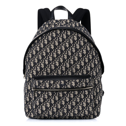 Christian Dior Oblique Calfskin Rider Backpack Beige Black 1 of 20