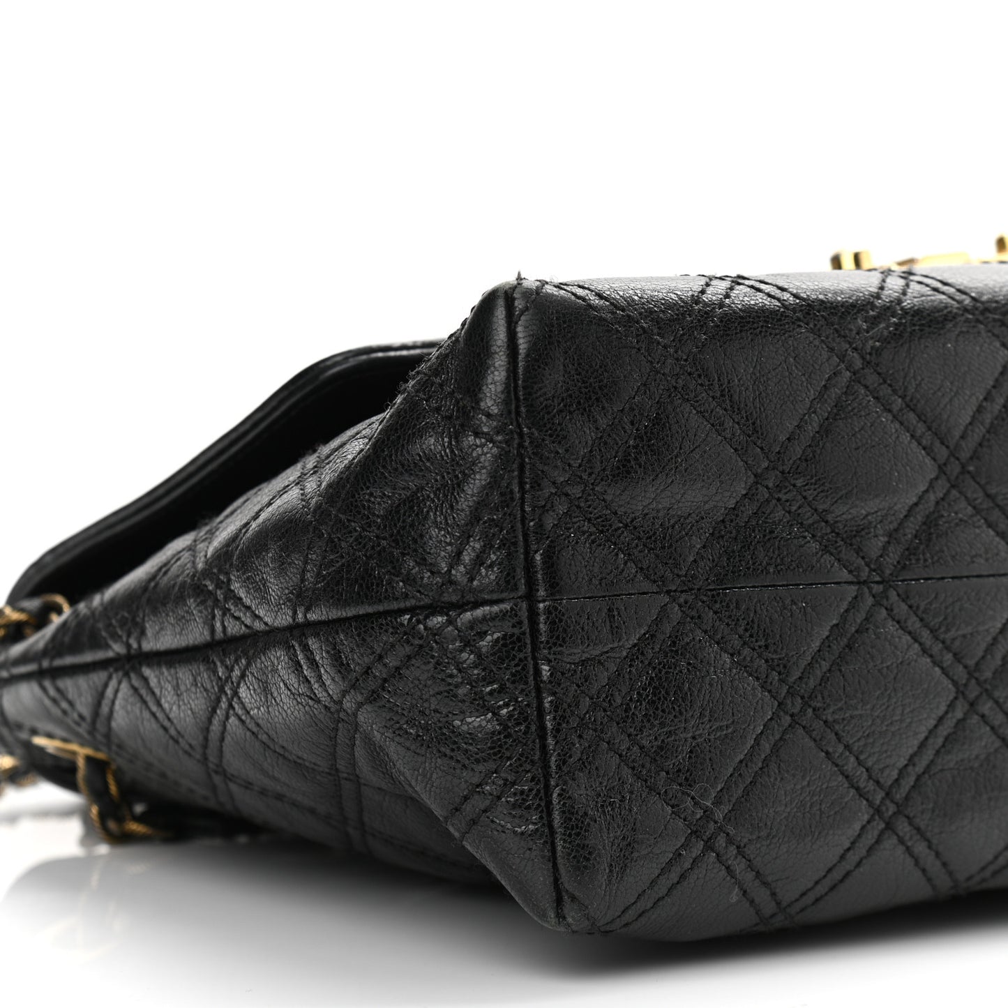 Lacquered Lambskin Baroque The Large Single Flap Black