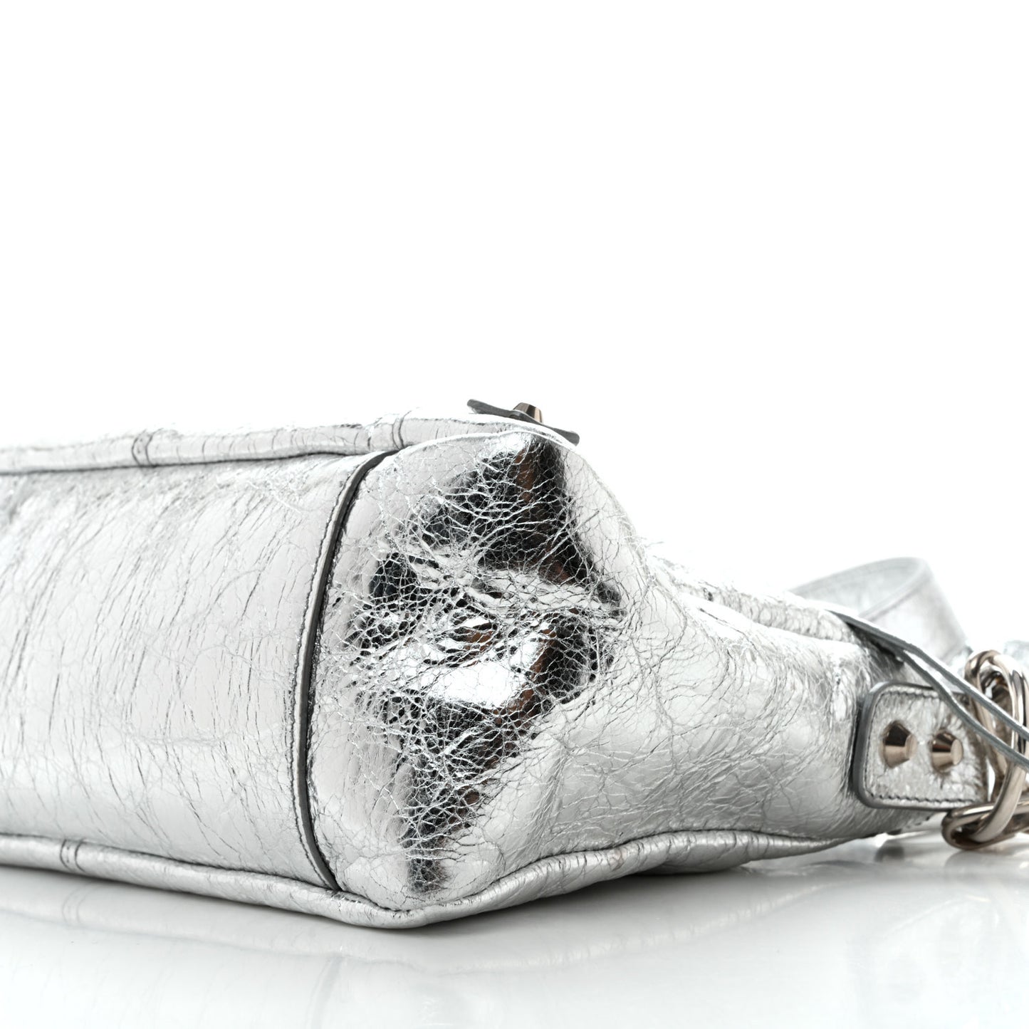 Metallized Agneau Arena Classic Hardware Mini Le City Moto Silver