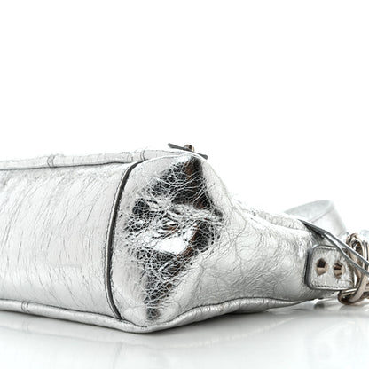 Balenciaga Metallized Agneau Arena Classic Hardware Mini Le City Moto Silver 9 of 11