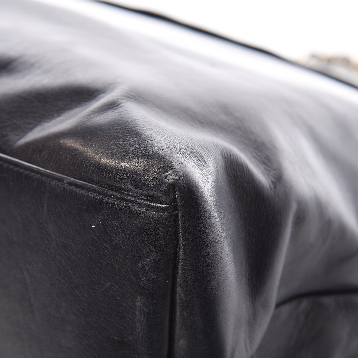 Calfskin Quilted Large Shoulder Bag Black