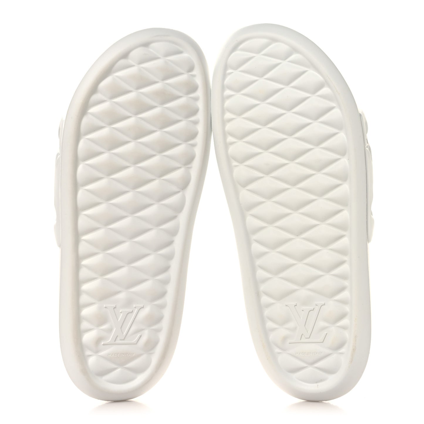 Rubber Embossed Monogram Mens Waterfront Mules 11 White