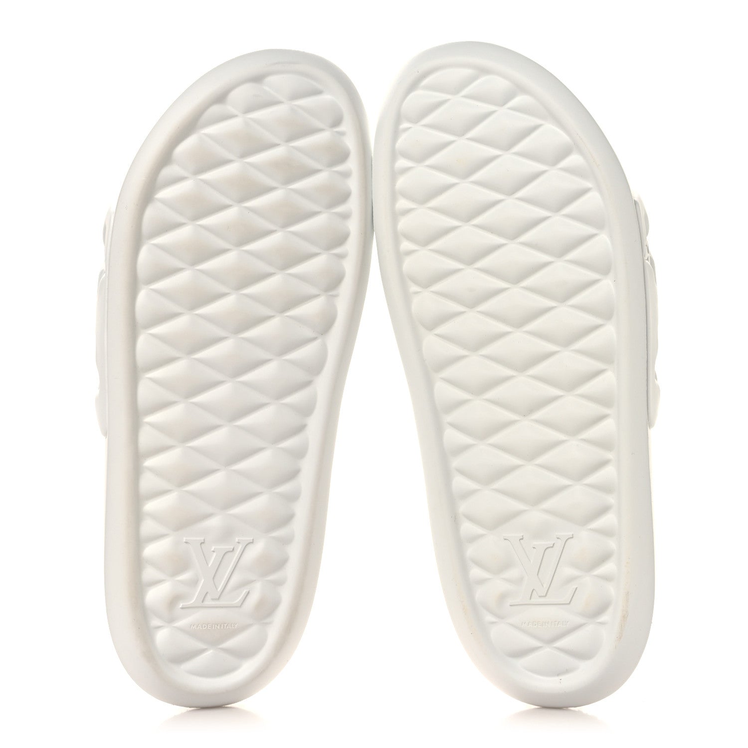 Louis Vuitton Rubber Embossed Monogram Mens Waterfront Mules 11 White 6 of 8