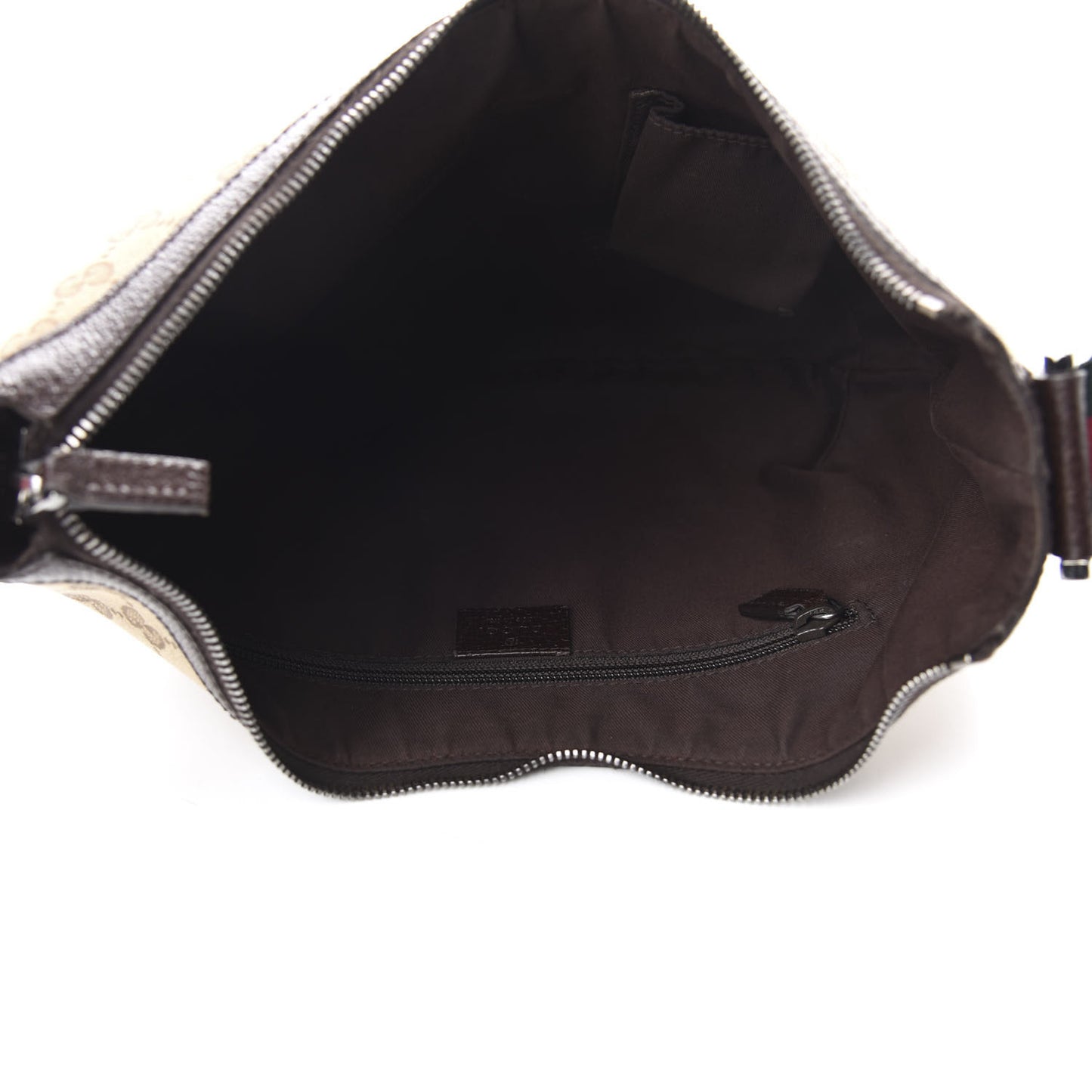Monogram Web Medium Half Moon Hobo Dark Brown