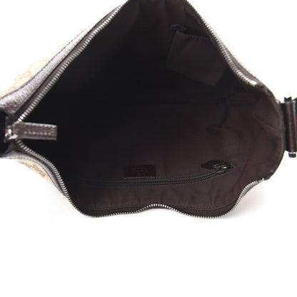 Gucci Monogram Web Medium Half Moon Hobo Dark Brown 5 of 10