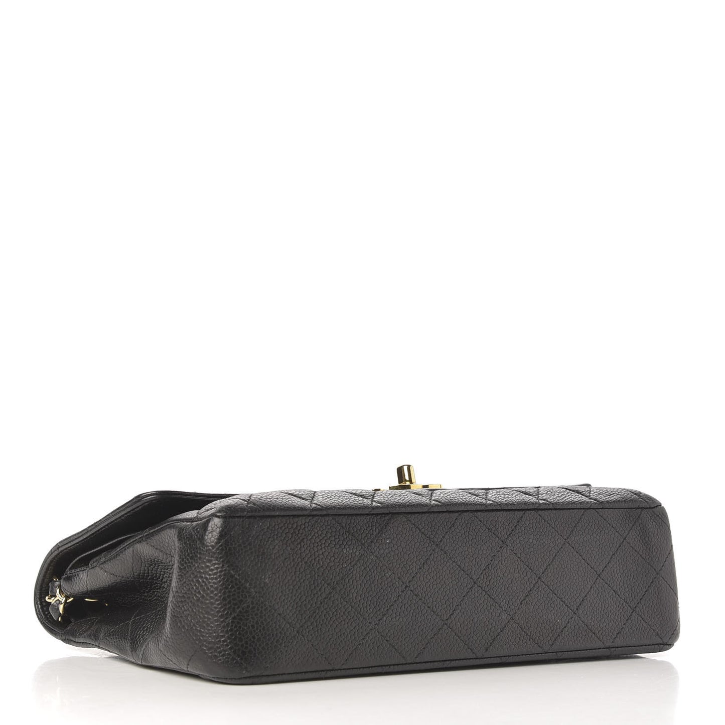 Caviar Quilted Medium Double Flap Black