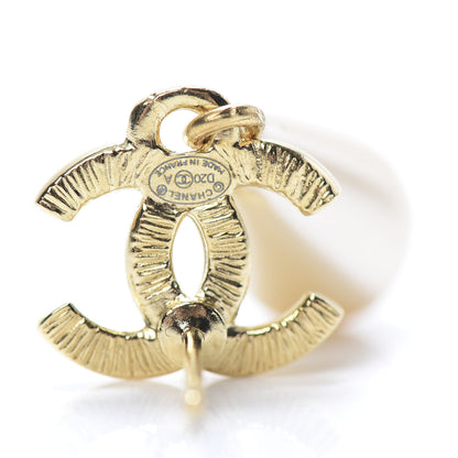 Chanel Metal CC Pearl Drop Earrings Gold 4 of 4