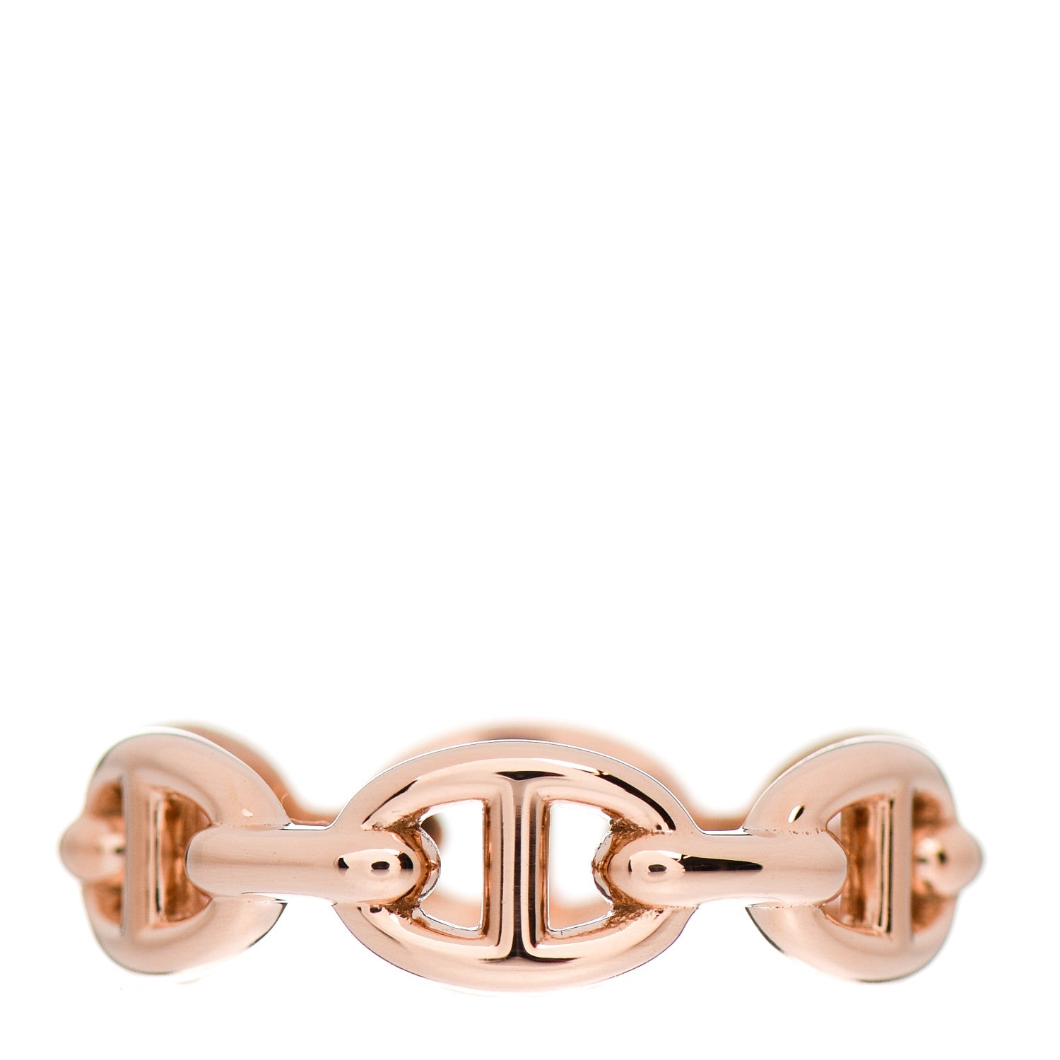 Hermes 18K Rose Gold PM Chaine D'Ancre Enchainee Ring 54 6.75 3 of 4