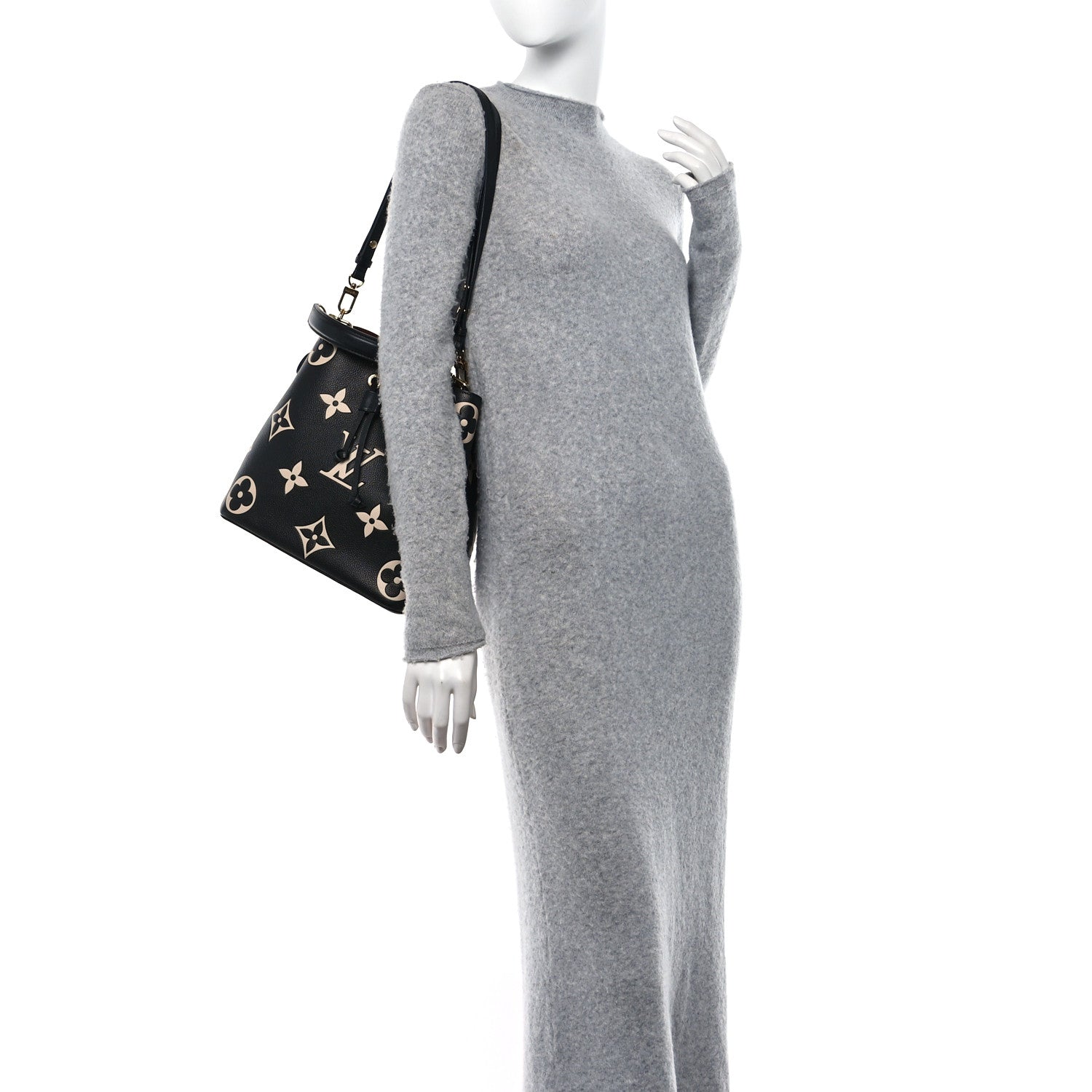 Louis Vuitton Empreinte Monogram Giant Neonoe MM Black Beige 2 of 11