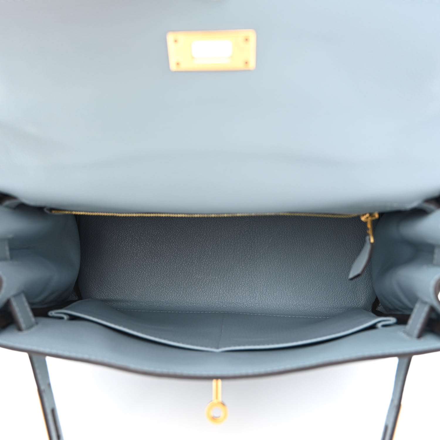 Hermes Evercolor Kelly Retourne 28 Bleu Lin 5 of 11
