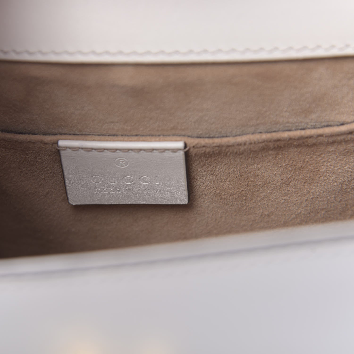 Gucci Calfskin Mini Sylvie Top Handle Bag White 7 of 19