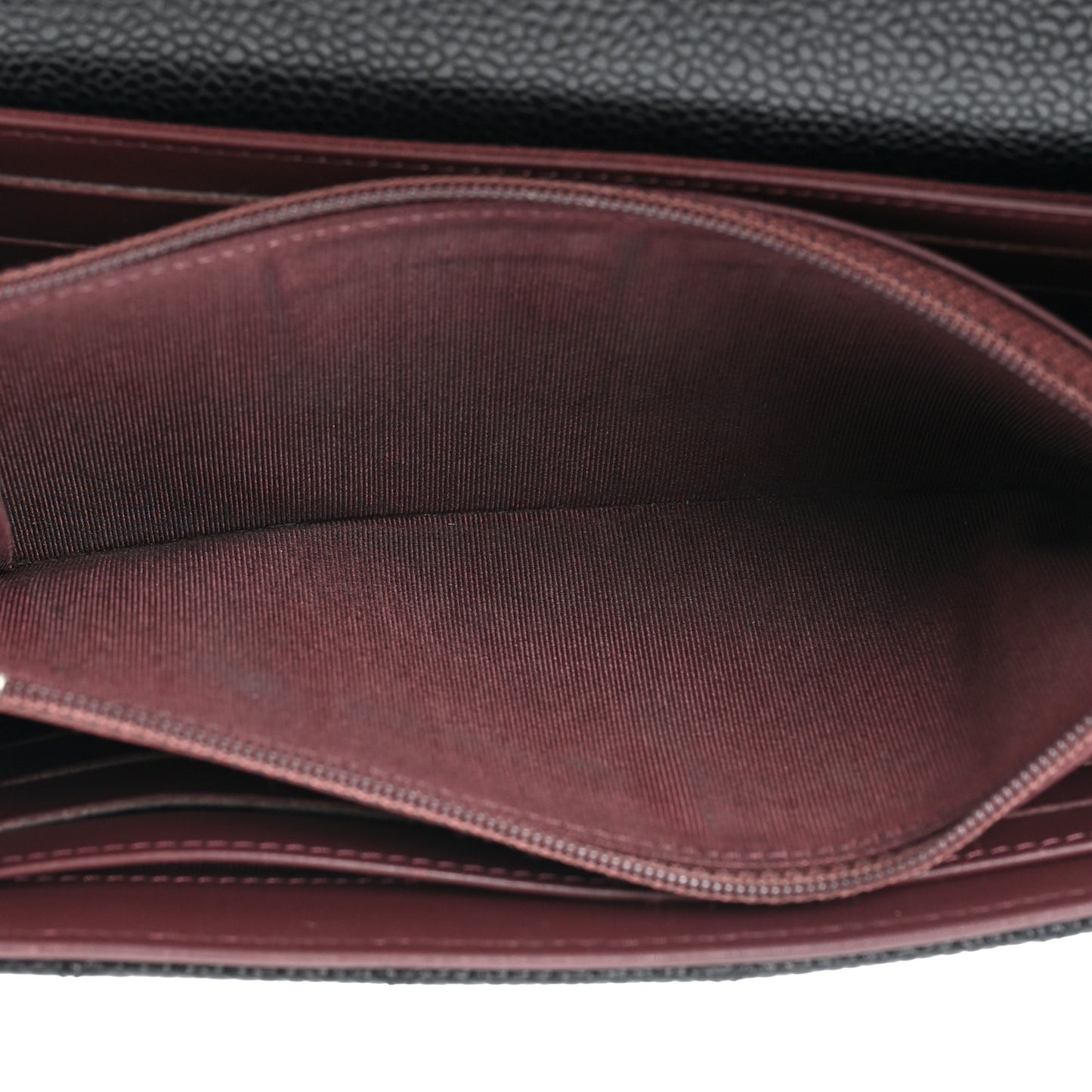 Caviar Quilted Large Gusset Flap Wallet Black
