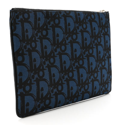 Christian Dior Nylon Printed Cosmetic Pouch Blue 3 of 7