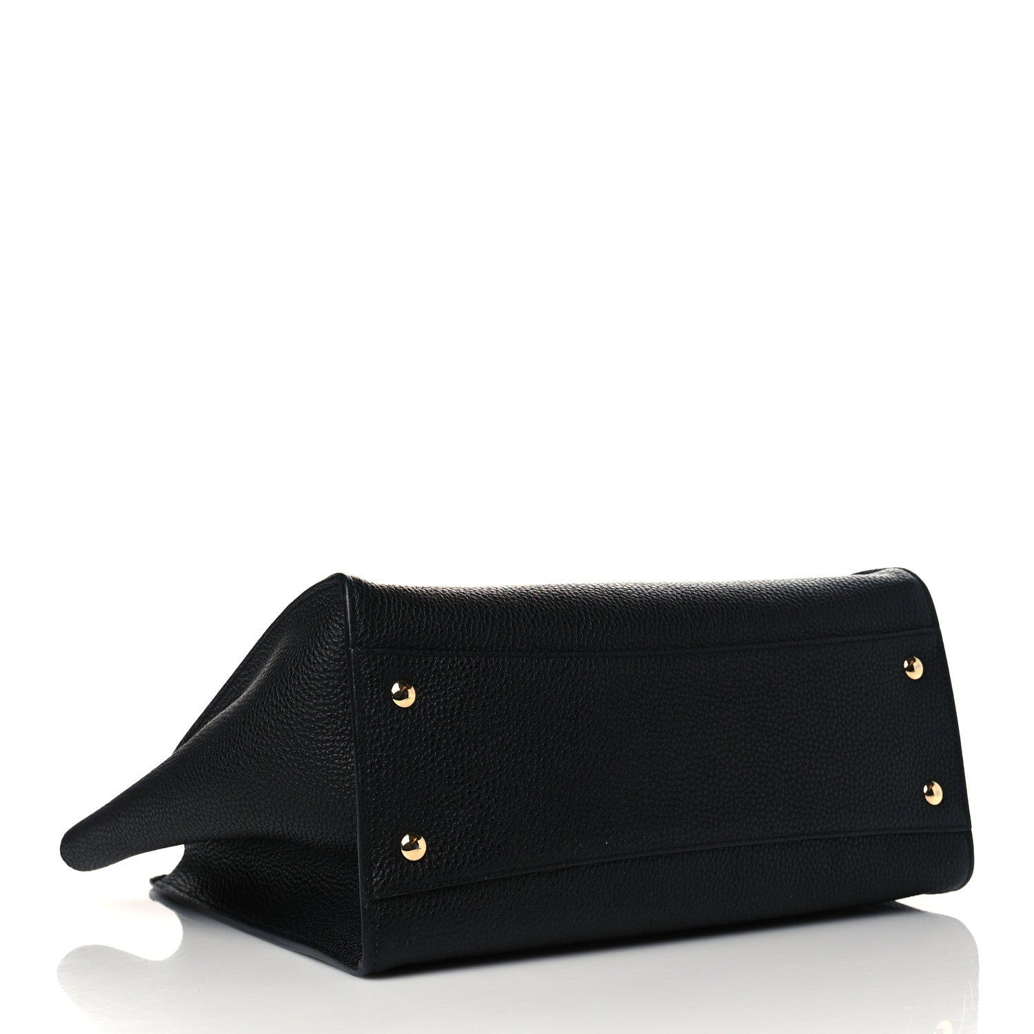 Salvatore Ferragamo Hammered Calfskin Double Handle Small Amy Tote Black 4 of 6