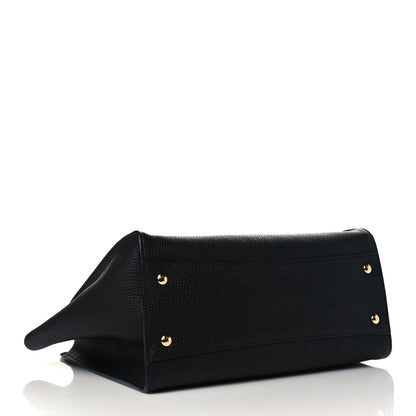 Salvatore Ferragamo Hammered Calfskin Double Handle Small Amy Tote Black 4 of 6