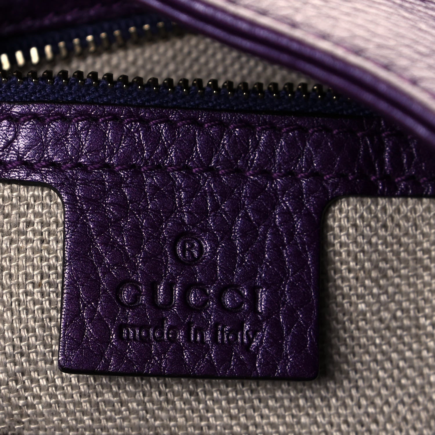 Gucci Pebbled Calfskin Shoulder Bag Purple 5 of 14
