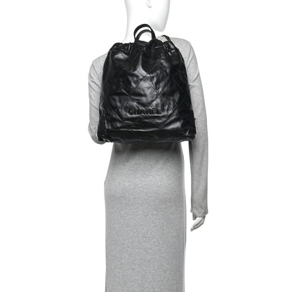 Chanel Shiny Calfskin Quilted Chanel 22 Backpack So Black 2 of 10