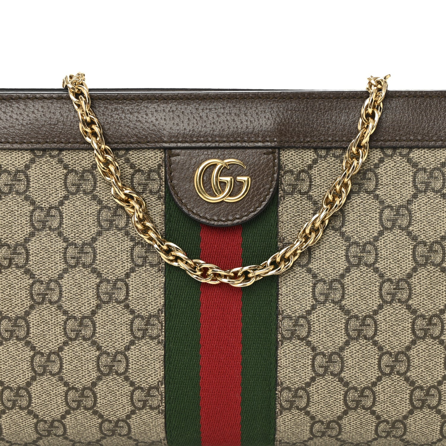 Gucci GG Supreme Monogram Web Small Ophidia Chain Shoulder Bag Brown 8 of 10