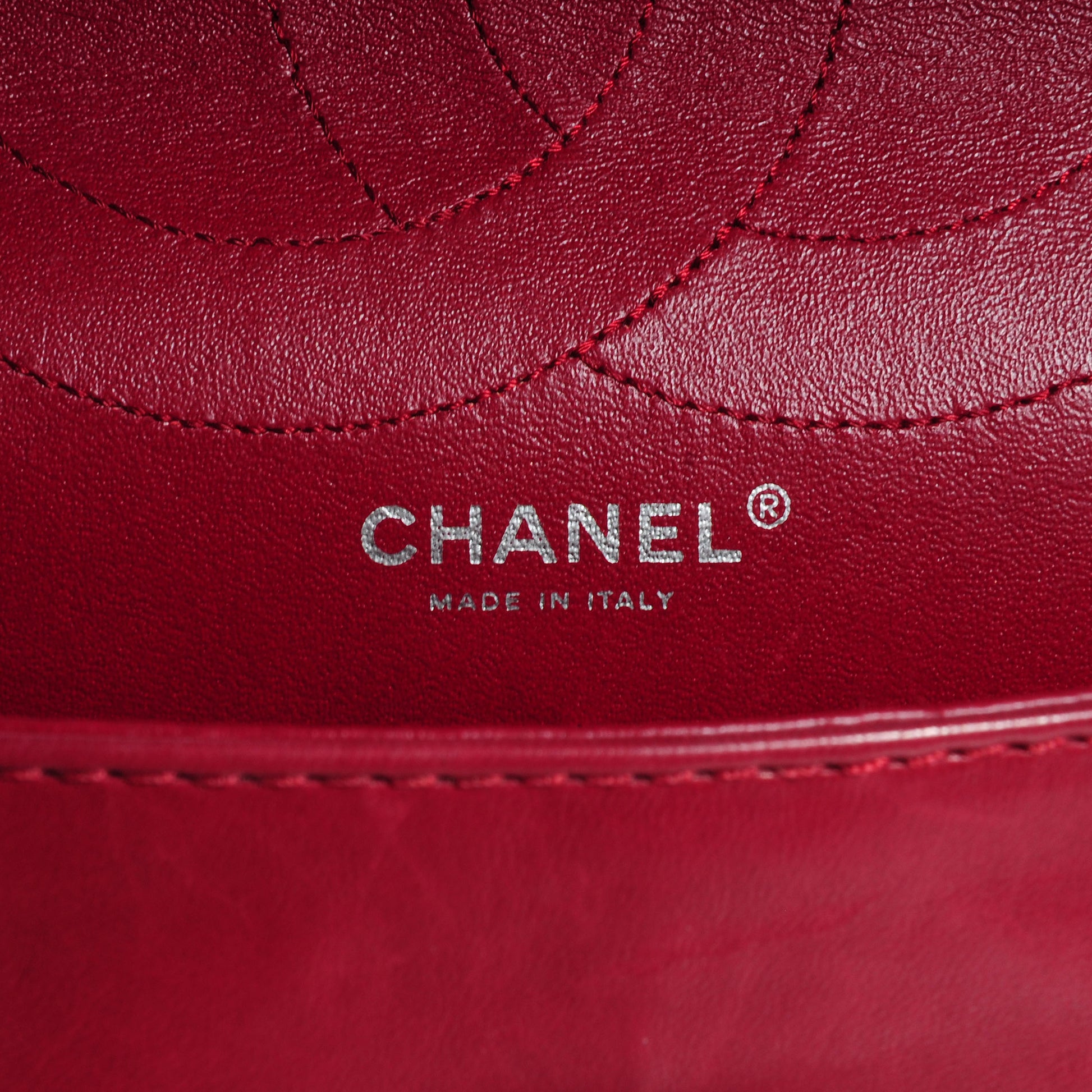 Chanel Distressed Patent 2.55 Reissue 227 Flap Raspberry Red 6 of 8