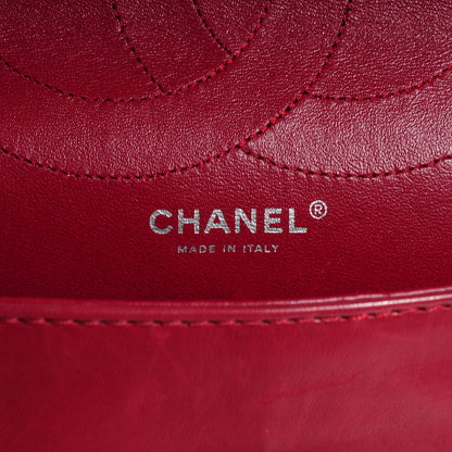 Chanel Distressed Patent 2.55 Reissue 227 Flap Raspberry Red 6 of 8