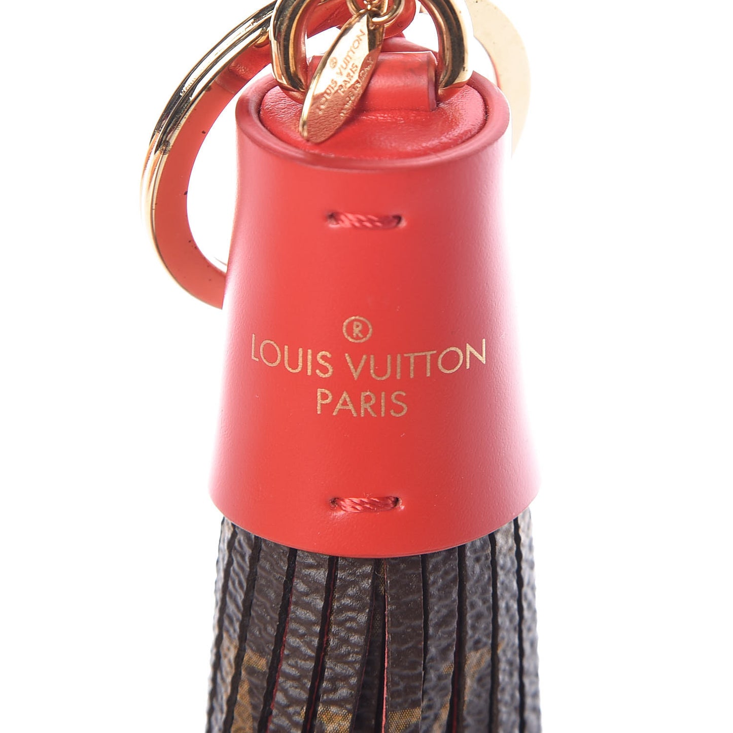 Monogram Tassel Bag Charm Red