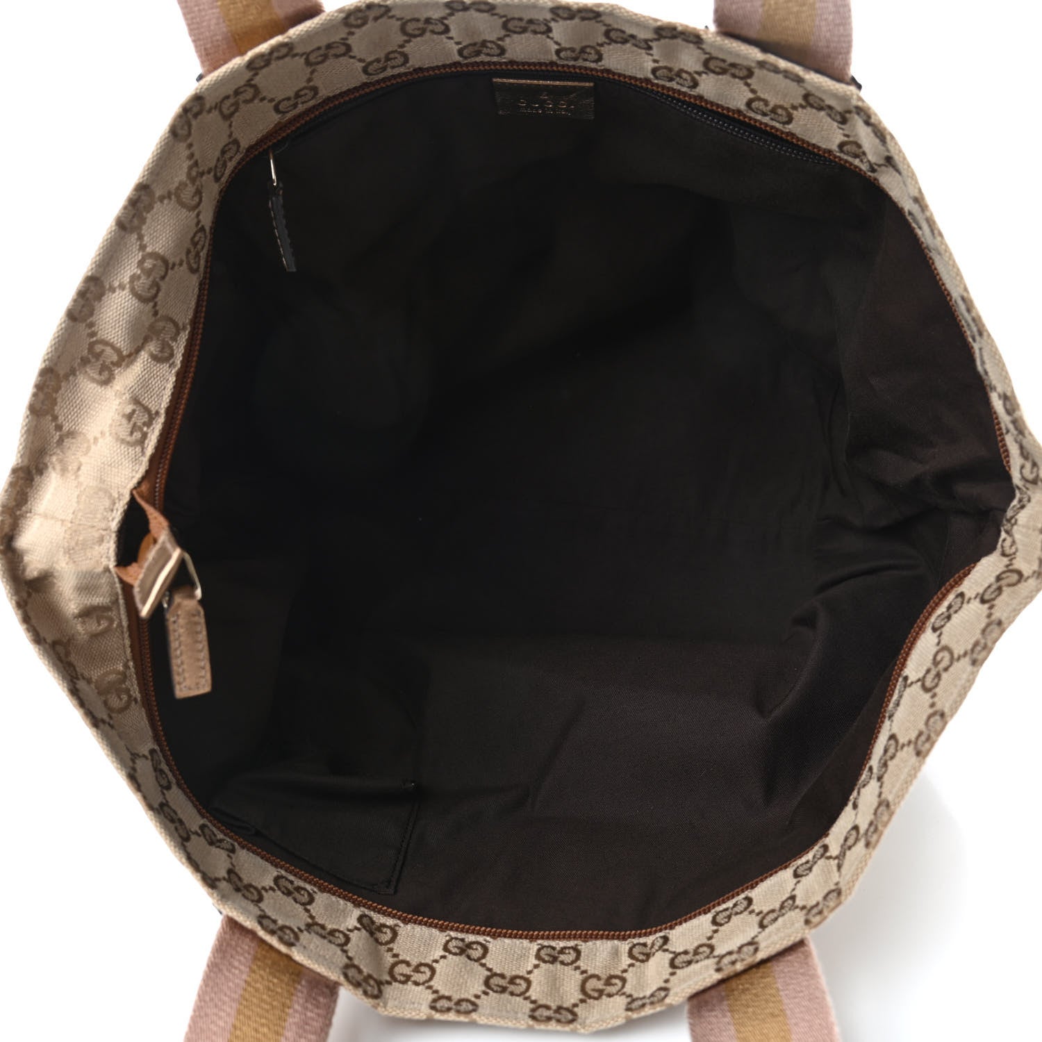 Gucci GG Monogram Large Web Handle Bucket Tote Gold 4 of 4