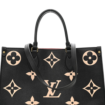 Louis Vuitton LOUIS VUITTON Empreinte Monogram Giant Onthego MM Black Beige 5 of 10