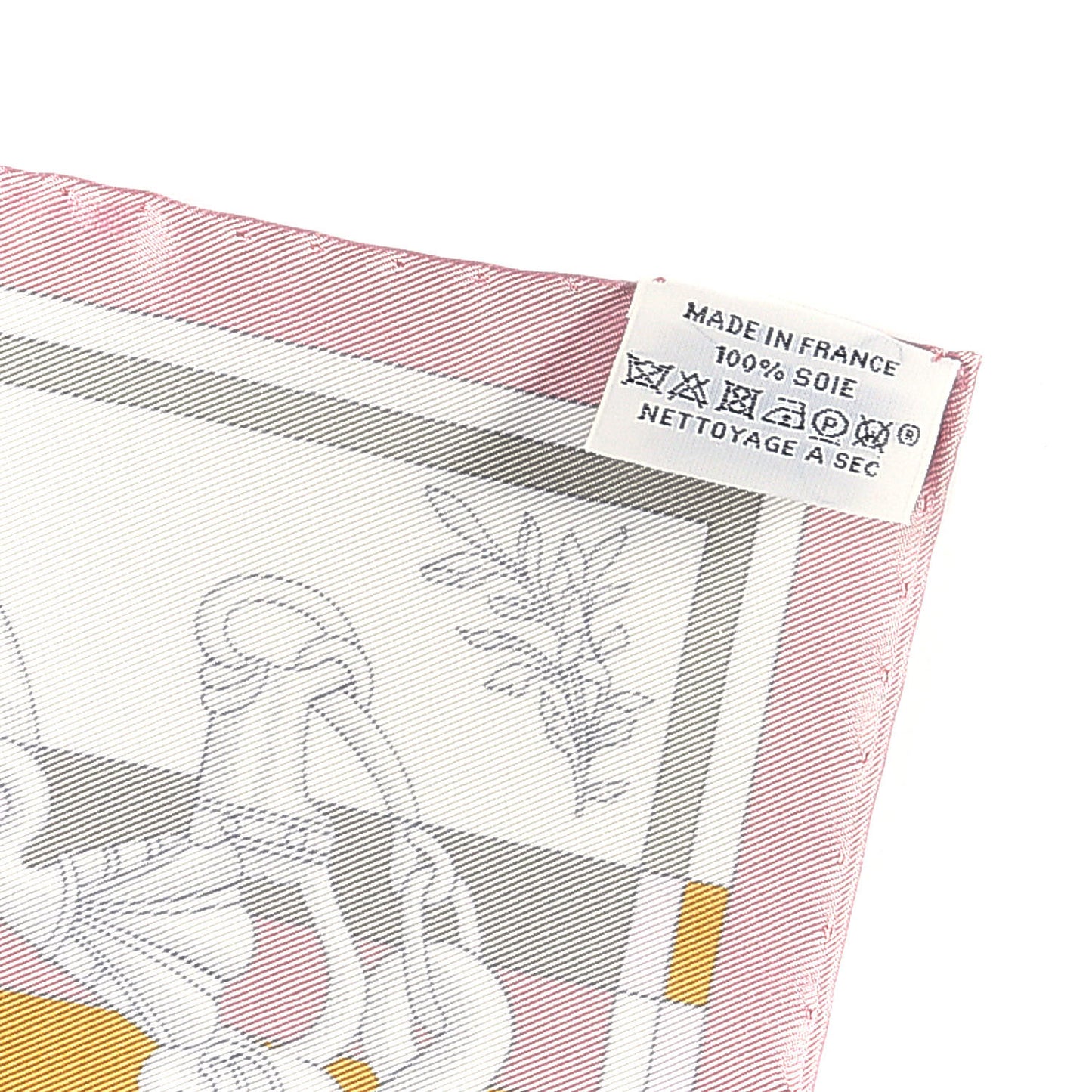 Silk Della Cavalleria Pocket Square Scarf Vieux Rose Beige