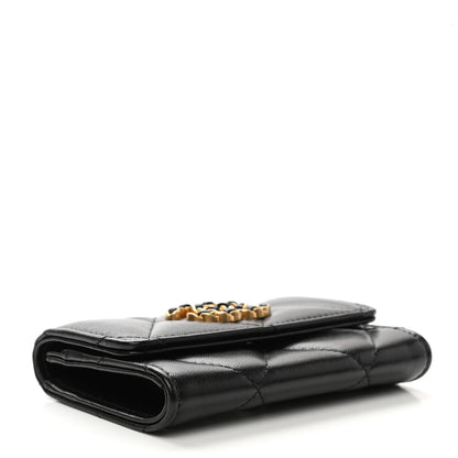Chanel Lambskin Quilted Chanel 19 Flap Card Holder Black 4 of 9
