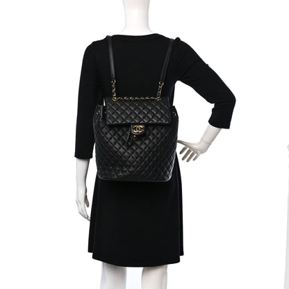 Chanel Lambskin Quilted Large Urban Spirit Backpack Black 2 of 9