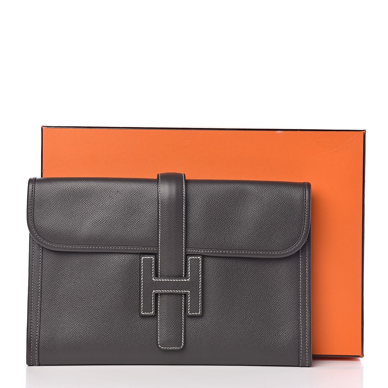 Hermes Epsom Jige PM Clutch Graphite 10 of 10