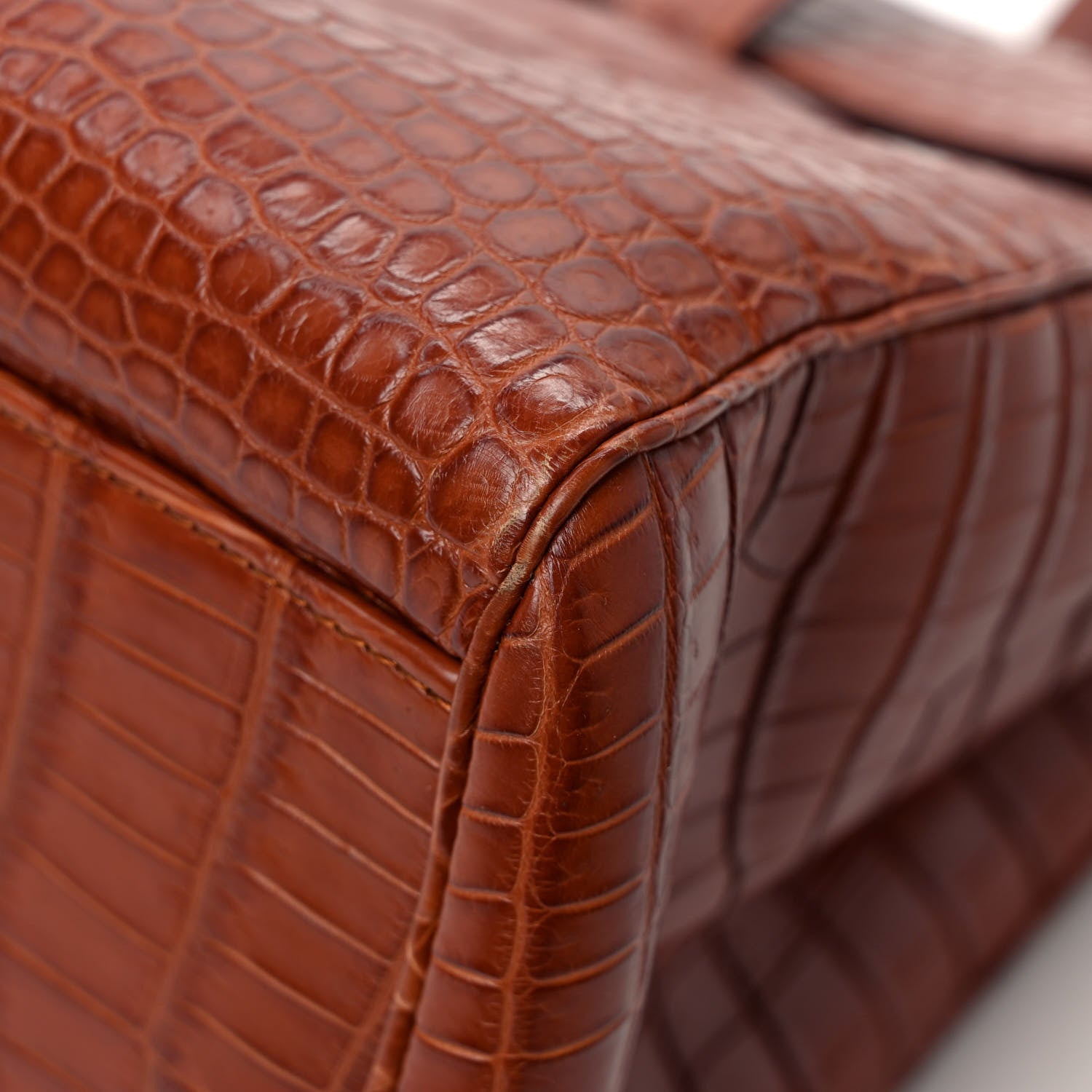 Celine Calfskin Crocodile Embossed Medium Soft 16 Bag Tan 10 of 11