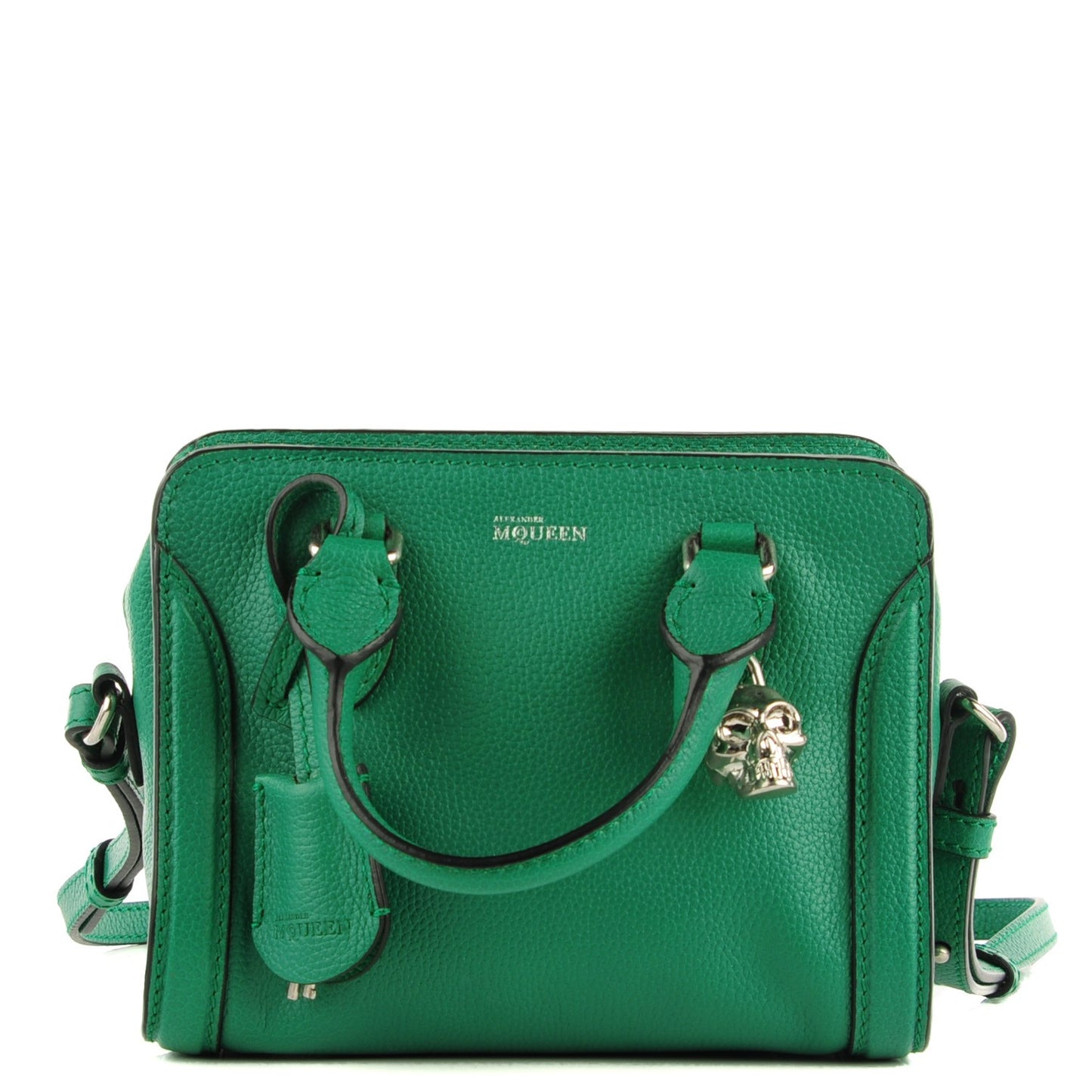 Pebbled Calfskin Mini Padlock Green