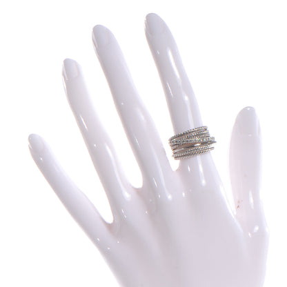 David Yurman Sterling Silver Pave Diamond Crossover Cable Ring 6 2 of 6